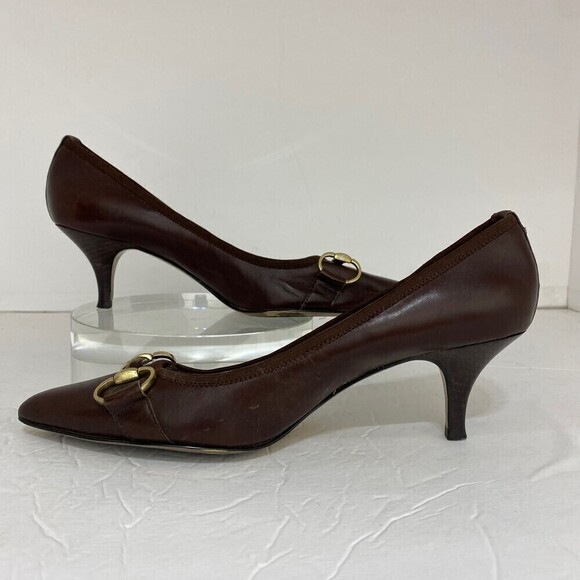 Ellen Tracy Bogie Brown Heels Size 8.5M - Picture 3 of 7